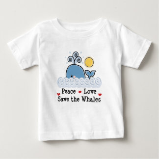 平和愛保存クジラのベビーのTシャツ ベビーTシャツ