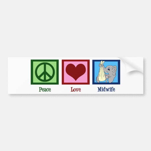 平和愛助産婦 バンパーステッカー (正面)