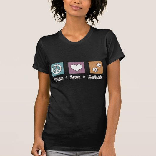 平和愛動物(2つの足) Tシャツ (正面)