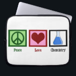平和愛化学 ラップトップスリーブ<br><div class="desc">ピースサイン、ハートおよび科学者が使用する科学の実験で使用される化学ビーカー。</div>