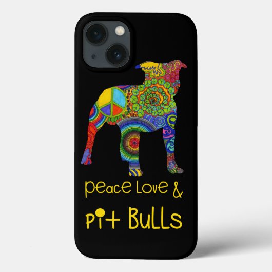 "平和愛及びピット・ブル"のポップアートのiPhoneの場合 Case-Mate iPhoneケース (裏面)