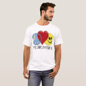 平和愛及び幸福によって合われるティー Tシャツ (正面フル)