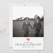 平和愛喜びのクリスマスの休日は写真をつなぎます シーズンカード (正面)