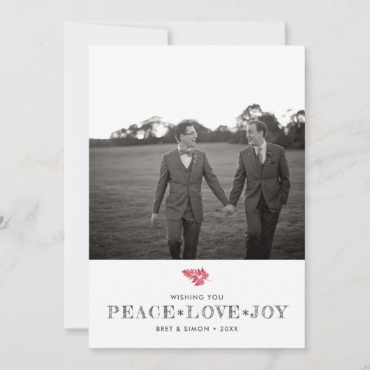 平和愛喜びのクリスマスの休日は写真をつなぎます シーズンカード (正面)