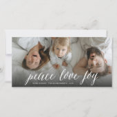 平和愛喜びのシンプルな原稿の休日の写真カード シーズンカード (正面)