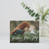 平和愛喜びのシンプルな原稿の休日の郵便はがき シーズンポストカード (スタンド正面)