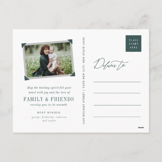 平和愛喜びのシンプルな原稿の休日の郵便はがき シーズンポストカード (裏面)