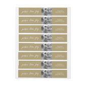 平和愛喜びの原稿の写真の休日の宛名ラベル ラップアラウンドラベル (シート)