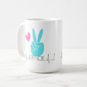 平和愛好家クラシックマグ コーヒーマグカップ (正面左)