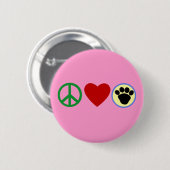 平和愛子犬の足のTシャツ、ギフト 缶バッジ (正面&裏面)