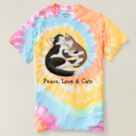 平和愛子猫猫の絞り染めのTシャツ Tシャツ