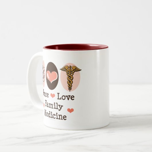 平和愛家族薬のマグ ツートーンマグカップ (正面左)