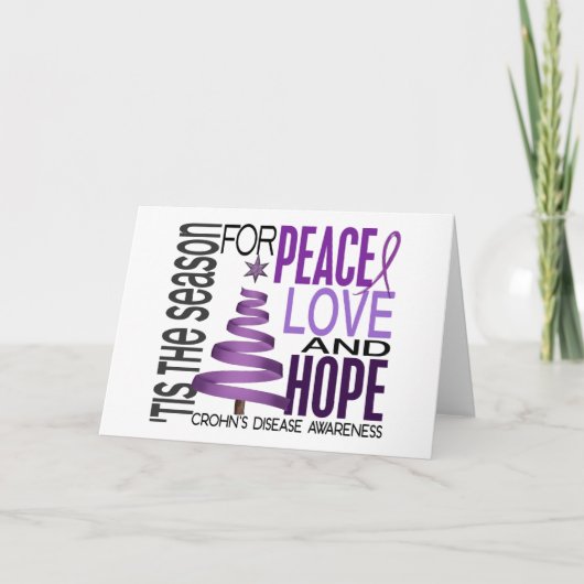 平和愛希望のクリスマスの休日のクローン病 シーズンカード (正面)