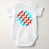 平和愛幸福音楽Tシャツ ベビーボディスーツ (裏面)