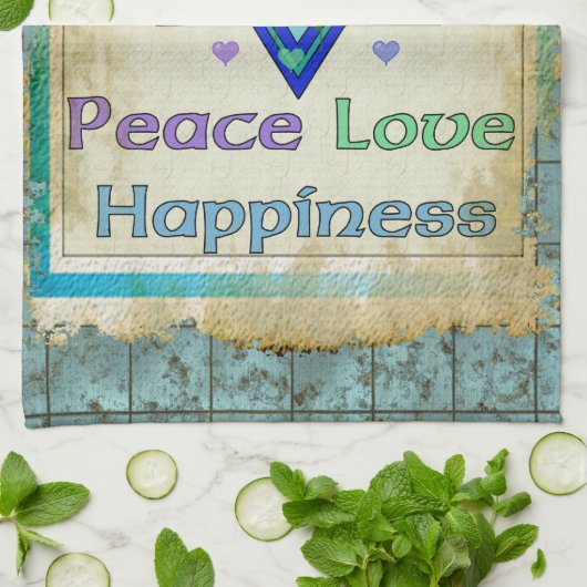 平和愛幸福 キッチンタオル (折り畳み)