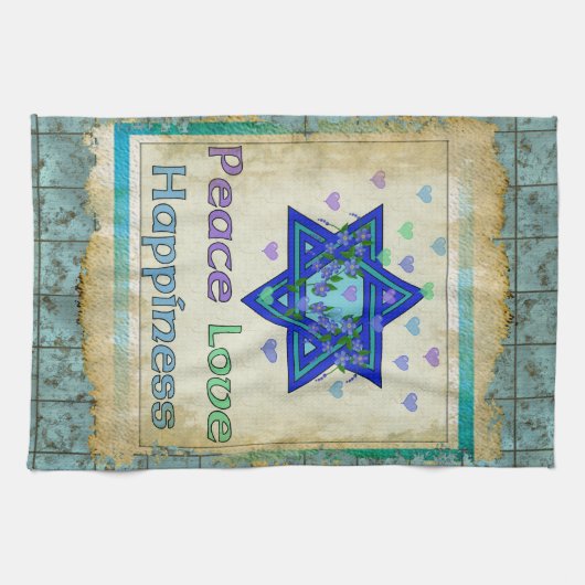 平和愛幸福 キッチンタオル (横)