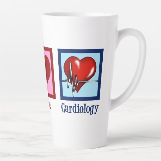 平和愛心臓科ハート外科医のハートビート カフェラテマグ (右)