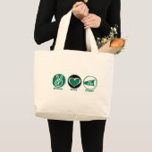平和愛応援の緑 ラージトートバッグ (正面(商品))