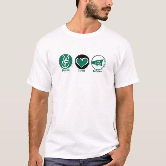 平和愛応援の緑 Tシャツ (正面)
