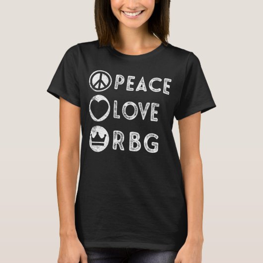 平和愛悪名高いRBGルース・バーダー・ギンズバーグギフト Tシャツ (正面)