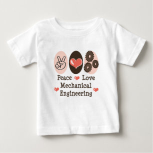 平和愛機械工学者のベビーのTシャツ ベビーTシャツ