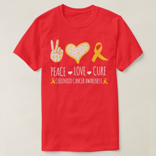 平和愛治小児癌認識度リボン8 Tシャツ (デザイン正面)