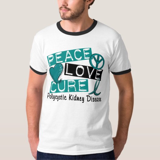 平和愛治療PKDのPolycystic腎臓病 Tシャツ (正面)