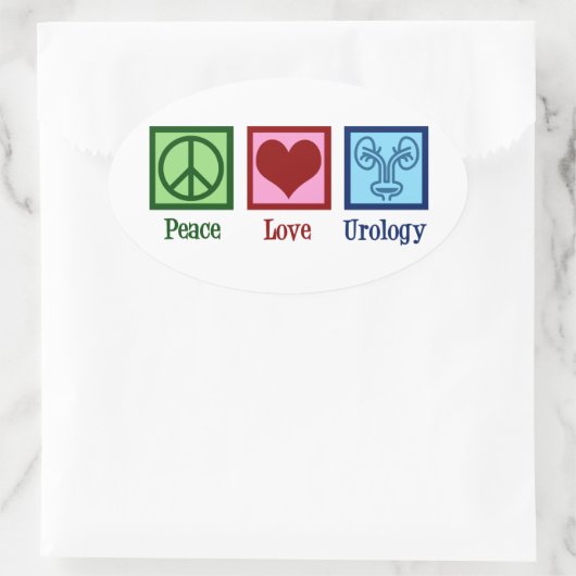 平和愛泌尿器科オフィスかわいい泌尿器科医 楕円形シール (バッグ)