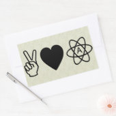 平和愛無神論 長方形シール (封筒)