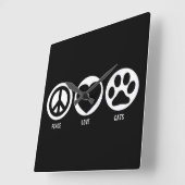 平和愛猫 スクエア壁時計 (傾斜)