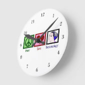 平和愛皮膚科学 ラウンド壁時計 (傾斜)