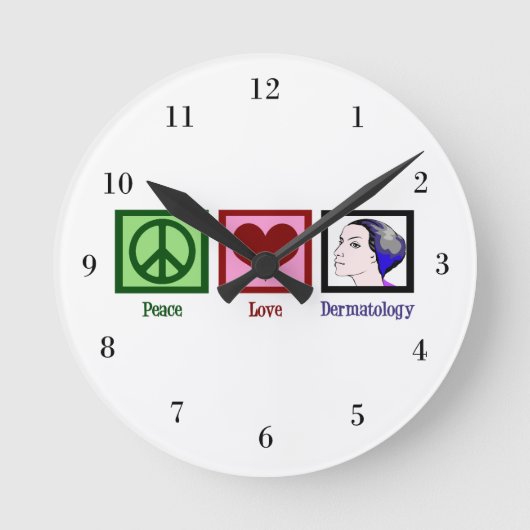 平和愛皮膚科学 ラウンド壁時計 (正面)