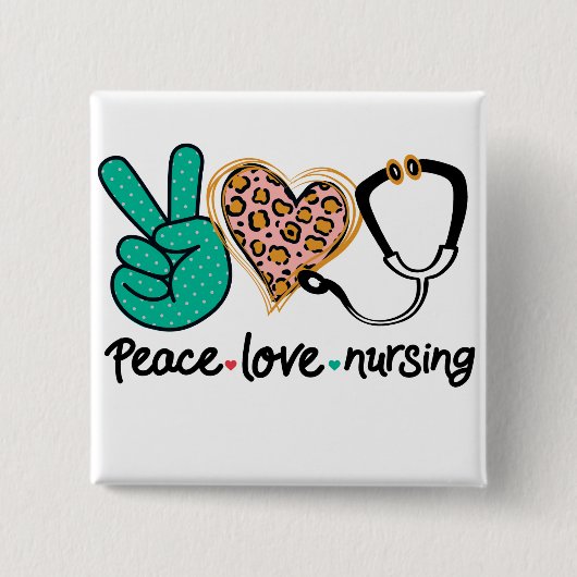 平和愛看護 缶バッジ (正面)