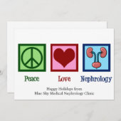 平和愛腎症クリスマス腎臓学者 シーズンカード (正面/裏面)