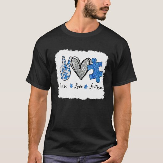平和愛自閉症サインTeeプラスサイズ Tシャツ (正面)