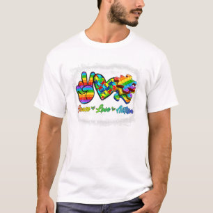 平和愛自閉症意識 Tシャツ