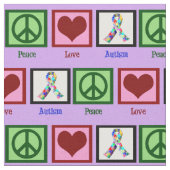 平和愛自閉症 ファブリック (クローズアップ)