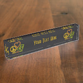 平和愛音楽カスタムな机のプレート デスクネームプレート (側面)