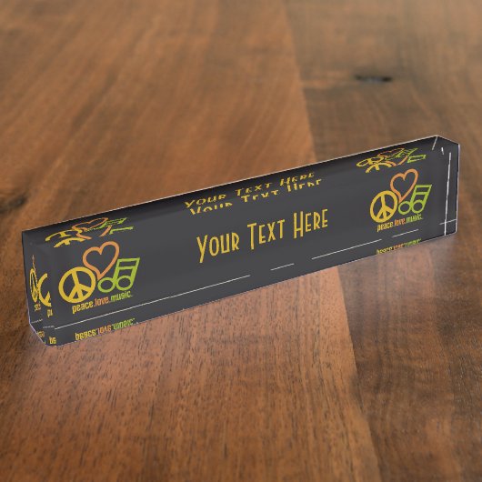 平和愛音楽カスタムな机のプレート デスクネームプレート (側面)