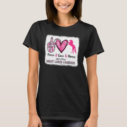 平和愛馬と治癒胸キャンセル Tシャツ (正面)