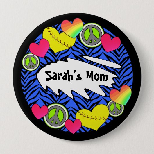 平和愛Fastpitchの眼識ボタン 缶バッジ (正面)