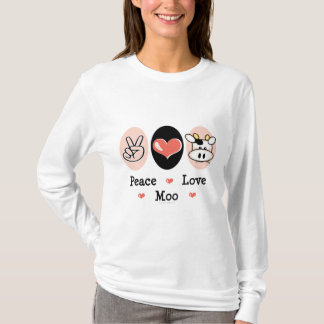 平和愛Moo牛フード付きスウェットシャツ Tシャツ
