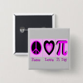 平和愛Pi日のピンクのギフト 缶バッジ (正面&裏面)
