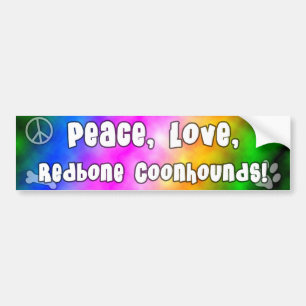 平和愛RedboneのCoonhoundsのバンパーステッカー バンパーステッカー