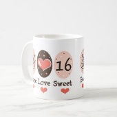 平和愛Sweet sixteenの誕生日のマグ コーヒーマグカップ (正面左)