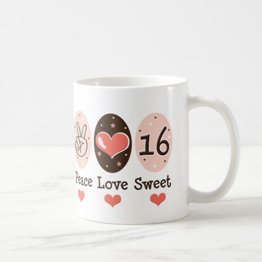 平和愛Sweet sixteenの誕生日のマグ コーヒーマグカップ (右)