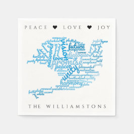 平和感動的エレガントラベル雲 スタンダードカクテルナプキン