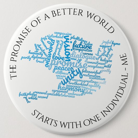 平和感動的エレガントラベル雲 缶バッジ (正面)