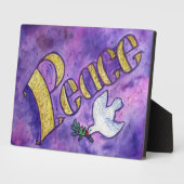 平和感動的ワードアートカスタムプラーク記号 フォトプラーク (側面)