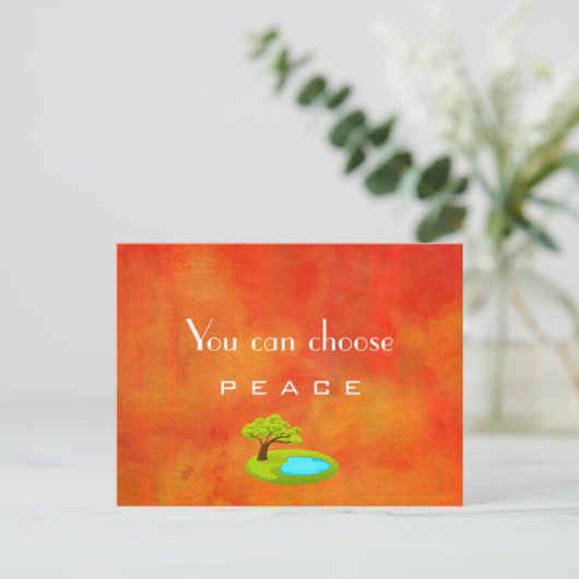 平和感動的引用文抽象芸術絵画 ポストカード (スタンド正面)